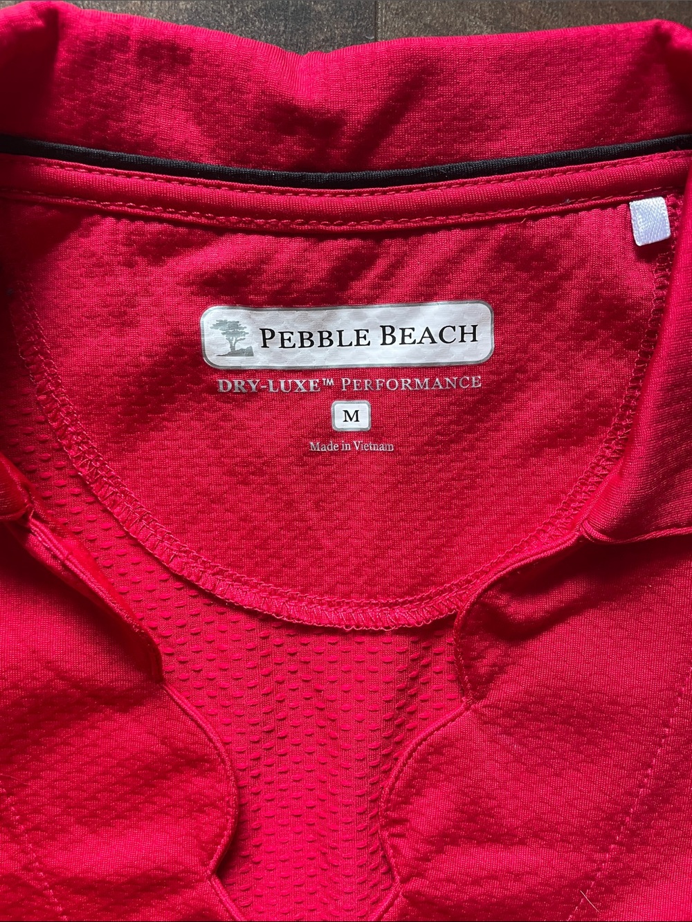 Pebble Beach Dry-Luxe Performance Sleeveless Gold Polo Tank - Red - Picture 4 of 8